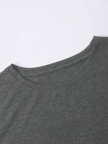 Cute, Fun And Comfortable Pattern Short-Sleeved, Faith Over Fear Christian Cartoon Letter Pattern Printed Women's T-Shirt, Suitable For Various Occasions, Festival Gifts, Birthday Gifts, Music Festivals, Casual, Versatile And Comfortable, Beach Vacation, Simple And Fashionable, Suitable For Daily Wear Of Women And Girls - Màu xám đen - Xem 4