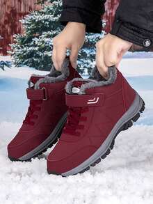 Męskie zimowe buty trekkingowe, buty sportowe na świeżym powietrzu, unisex, duże rozmiary, śniegowce, damskie buty trekkingowe, zimowe buty z podszewką termiczną, wiatroszczelne i ciepłe buty ze skóry z mikrofibry