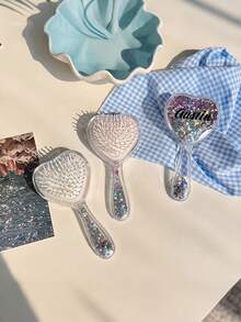 1pc Customized Name Children Hair Accessory Comb, Personalized Girl Hair Decor Hairbrush, Customized Name Friend Gift Family Gift Girl Mother Teacher Gift, Hairbrush, Hair Brush - Multicolor - View 4