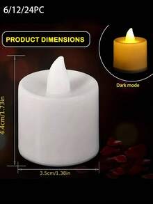 24pcs-Warm Color Flame Free LED Candle Light, 1.7 Inch Night Light Decorative Light, LED Electronic Flameless Small Candle,Creative Wedding Birthday Wedding Candle Venue Decoration Props Electronic Candle, Love Gift Valentine's Day Decoration Back To School Valentine Day - 暖色 - 查看 8