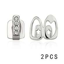 2 piezas Diseño de Grillz hueco de oro y plata, joyería decorativa de diente hueco de estilo punk para uso diario, festival de música, fiesta, vacaciones, regalo de pareja; Halloween
