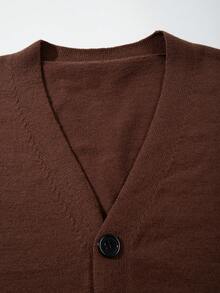 Áo len dài tay dài màu trơn dáng rộng thoải mái ANDREILEE, thiết kế tối giản phong cách đường phố, thích hợp cho mùa xuân, thu và đông. - màu nâu - Xem 6