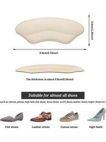 Heel Grips Liner Cushions Inserts For Loose Shoes, Heel Pads Snugs For Shoe Too Big Men Women, Filler Improved Shoe Fit And Comfort, Stop Heel Slip And Blister (2Pairs) (Pale Apricot+Black)