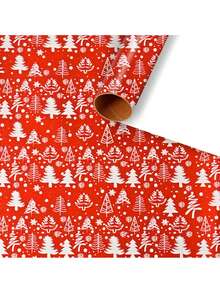 1卷，10米，大尺寸礼品包装纸，彩色镀铝膜涂层光面防水红色圣诞礼物外包装纸，圣诞派对用品圣诞节圣诞装饰品圣诞睡衣圣诞礼物圣诞装饰 - 彩色 - 查看 11