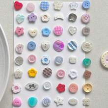20/30pcs Colorful High Gloss Resin Buttons, DIY Craft Decorative Beads Accessories, Cute Buttons