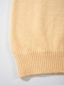 ANDREILEE Minimalist Style Preppy Style Long Sleeve Round Neck Dropped Shoulder Letter Print Pullover Sweater, Suitable For Spring, Autumn, Winter - Yellow - View 8