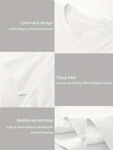 100% Cotton Women's Coffee On The Rocks T Shirt, Plus Size Coffee T-Shirt, Coffee Lover Shirt, 2025 Outfit For Stylish Women, Breathable And Comfortable Round Neck Tops, All-Season Fashion Tee - 白色 - 查看 5