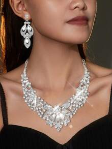 5件套首饰：项链、耳环、手链、戒指，女士配饰，新娘首饰 - 彩色 - 查看 2