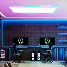 Glitzerlife 1/2ER LED Panel 100x25/120x30cm Dimmbar Deckenpanel Mit Fernbedienung Lang Deckenleuchte Backlight RGB Farbwechsel Büro mit Fernbedienung Bürolampe 24/36W Deckenlampe 3000K-6500K Küchenlampe für Wohnzimmer Esszimmer Spielzimmer - Äußeres Leuchten - Übersicht 10