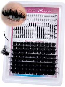 3-In-1 Faux Eyelash Clusters, 200D/160D/120D/100D/80D/60D Long 6-20mm Pointed Tip Lower Lashes, 280/264/248/232/216 Pieces Thick Individual Lashes, DIY Pointed Tip Lashes, Cartoon Style Lash Clusters, Mink Fur Lash Strips, Thick Type - D - Xem 12
