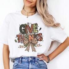 Cute Thank You T-Shirt, Gratitude T-Shirt, Autumn Sweatshirt, Fall Season T-Shirt, Thanksgiving T-Shirt, Warm Seasonal Sweater - 白色 003 - 查看 2
