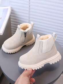 1双女童冬季新款软底时尚百搭户外防滑保暖靴 - 米色 - 查看 2