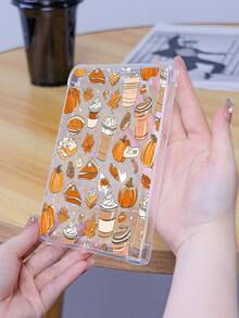 Autumn-Themed E-Reader Cover Featuring Coffee, Pumpkin And Maple Leaf Motifs. Kindle Case. Classic Design. Compatible With Kobo Clara Colour/BW 2024, Kobo Clara 2E, Kindle 10th/11th Gen, Kindle Paperwhite 12th Gen 2024. Kobo Case. Lightweight And Portable. Ideal For Bedtime Reading. A Romantic Gift