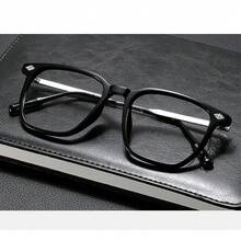 1 par de gafas de hombre con montura metálica cuadrada y de estilo retro moderno, multicolor, adecuadas para computadora, oficina, decoración, estudio de estudiantes, lectura, anti-luz de teléfono, reuniones de negocios, correr, juegos y conducir