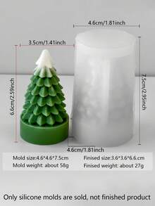 1 Peça Molde de Silicone de Árvore de Natal Mini Base, Adequado para Ceras Derretidas, Mini Decoração de Gesso, Artesanato em Resina e Argila Artesanal, Aplicável para Atmosfera de Natal, Decoração de Mesa para Festa de Ano Novo, Fabricação de Presentes Criativos de Inverno, Compacto, Estável e Fácil de Desmoldar. - Branco - Visão 9