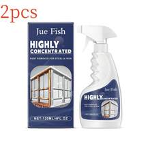 Jue-Fish 120ml Removedor de óxido de acero, removedor de óxido de acero inoxidable, agente de limpieza para grifos, manijas de puertas, baños, cocinas, lavabos, utensilios de cocina, eliminación de óxido altamente efectiva sin dañar los metales (envío aleatorio de modelos nuevos y antiguos)