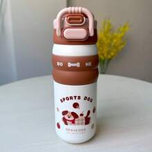 1pc High-Quality Thermal Insulated Tumbler, Portable Double-Wall Stainless Steel Cute Straw Cup