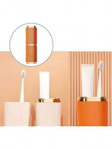 Travel Toothbrush Case, Portable Toothbrush & Toothpaste Holder, Toothbrush Cup, Suitable For Business Trip, Camping, Travel Or Daily Use