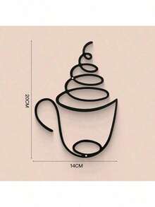 [Luxury Iron Art Wall Hanging Art] 1pc/3pcs Modern Black Metal Coffee Cup Wall Hanging Art, Graphic Pattern Sculpture, Cultural Theme Wall Hanging Decoration, Suitable For Living Room, Dining Room Background, Indoor Use - Luxury Iron Art Wall Hanging Art Room Decor Bedroom Decor Home Decor Wall Decor - Black - View 13