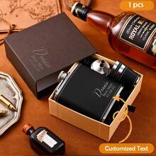 Personalized Leather Flask, Groomsman Gift, Best Men's Gift, Leather Flask, Customized Engraved Groomsman Flask, Wedding Flask, Engraved Dad Gift, Groom Gift, Boyfriend Gift, Husband Gift, Unique Groomsman Proposal Gift For Wedding & Bachelor Party, Father's Day Gift, Multi-Functional, Decorative, Reusable, Refined, Fashionable, High-Quality, Colorful, Modern, Customized, Personalized, Unique, Custom Flask, Creates Warm Atmosphere, Christmas Decor - Multicolor - View 12