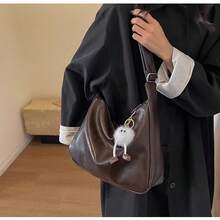 1个女士时尚单肩包，简约斜挎包，棕色PU材质单肩包，大容量，可调节肩带，适合日常、聚会、通勤等场合。 - 彩色 - 查看 5