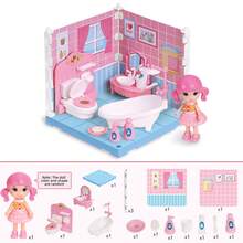 DIY Mini Haus Bau Miniatur Set mit Möbeln, kreatives Zimmer Mini Puppenhaus, kreatives Spielzeug Heim Dekoration einzigartiges Hobby Geschenk - Verschiedenfarbig - Übersicht 17