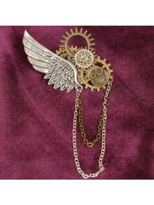 Gothic Steampunk Gear Wing Brooch, Unique Brooch For Women, Halloween Cosplay Clothes Pin Funny Cute Teacher Gifts00 Christmas