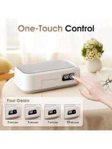 Ultrasonic Cleaning Device 48000 Hz, 640 Ml Glasses Cleaning Device, Ultrasonic Cleaner With 4 Modes, Ultrasonic Cleaner Suitable For Glasses, Jewellery, Watches, Dentures, Coins, Etc. - 白色 - 查看 4