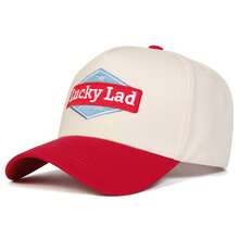 1Piece Men Letter LUCKY Embroidered Baseball Cap Outdoor Adjustable Sunscreen Leisure Hat Spring Autumn Travel Tourism Beach Vacation - 彩色 - 查看 9
