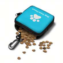 Ziplock Polyester Dog Training Treat Bag - Portable Pet Snack Pouch, Suitable For Outdoor Activities And Dog Walking, Available In Multiple Colors (Black, Red, Purple, Blue), Ideal For Dog Owners And Trainers' Travel Pet Treat Container