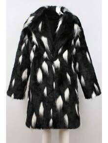 New Men's Square Collar Fluffy Long Coat - Grey - View 3