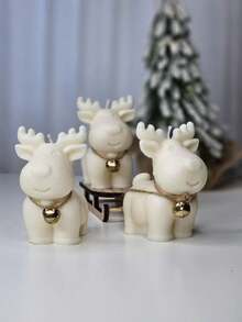 Christmas Reindeer, Gingerbread Man And Santa Claus - Shaped Scented Candles, Festive Atmosphere Decorations, Creative Gifts Home Decor Christmas Decorations Room Decor, Christmas Gifts