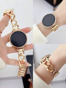 1 件不锈钢单链表带，20 毫米 22 毫米，兼容三星 Watch4/5、Amazfit、Garmin 智能手表 - 金色 - 查看 7