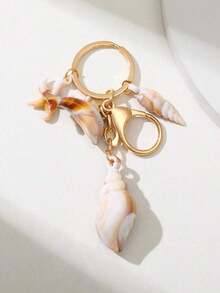 1pc Unisex Natural Seashell Keychain, Cloud Spiral Shell & Starfish Pendant, Summer Beach Series Gift For Friends, Keychain Accessory - Nhiều màu 5 - Xem 2