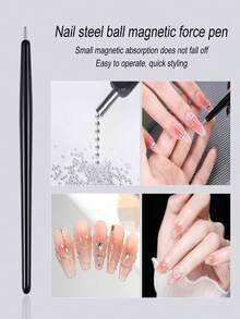 3pcs / 1PC Professional Nail Magnetic Pen - With Magnetic Base And Smooth Tip, Suitable For French Fingertip, Water Ripple And Round Designs - Salon/Home Pedicure/Manicurist Tool - Easy-To-Clean Decorative Stick, Fashionable Design, Durable Material, Essential Beauty Accessory, Nail Accessory, Nail Polish Correction Pen - Multicolor - View 11