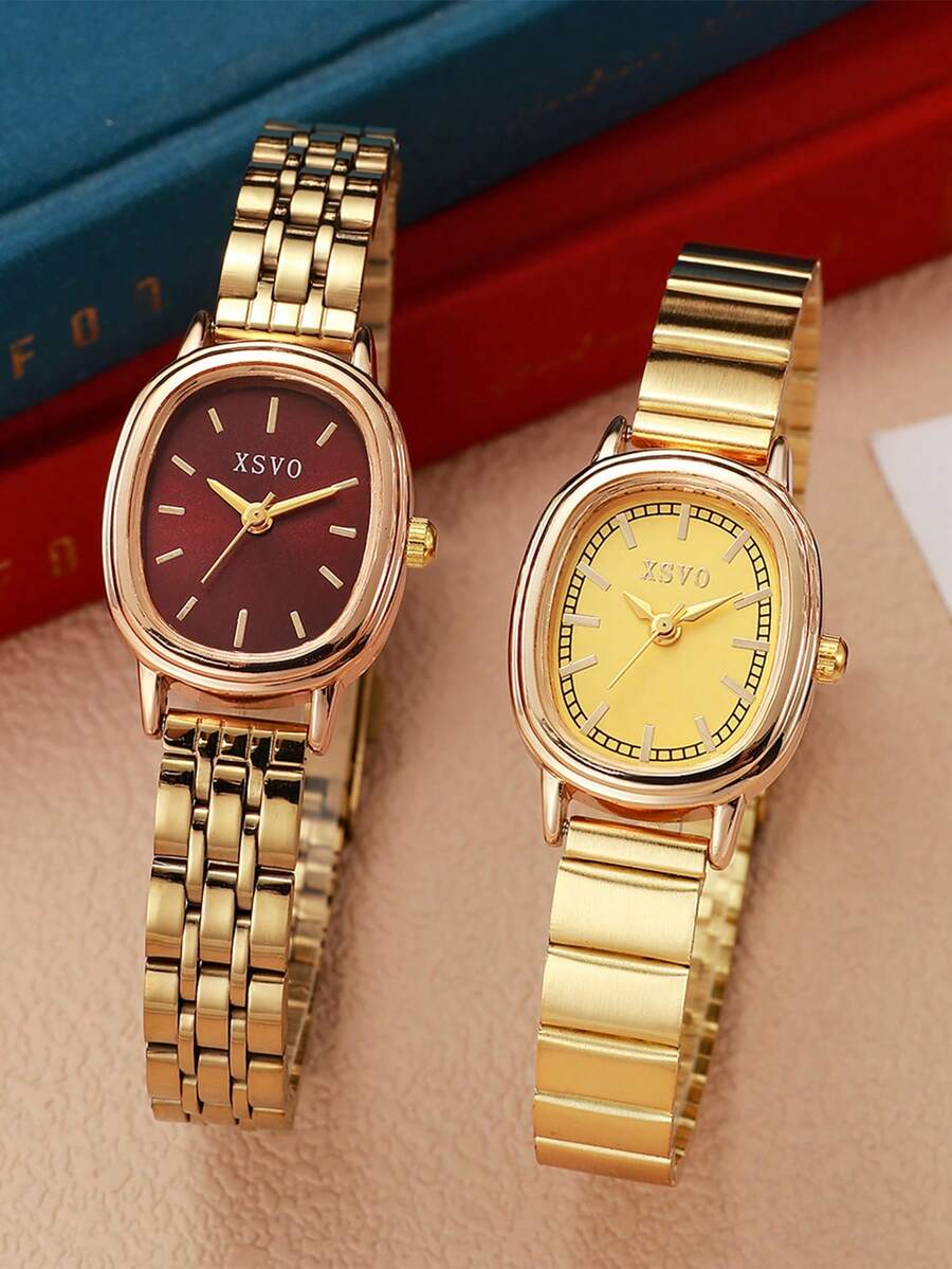 1pc/Set No Gift Box Simple Women's Square Quartz Watch, Steel Strap, Suitable For Daily Wear, Birthday, Anniversary, Halloween, Promotion And Other Holidays
