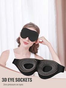1 szt. Regulowana, zaciemniająca maska do spania 3D, miękka, oddychająca maska na oczy dla kobiet i mężczyzn, łagodzi zmęczenie oczu podczas snu, drzemki, podróży, akcesoria do okularów, poliester, na każdą porę roku