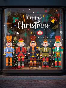 Christmas Nutcracker Window Cling Film, Glass Window Sticker, Christmas Holiday Home Office Decor Christmas Decoration Christmas Tree Gift Decor Thanksgiving Wedding Home Decor Autumn Decor Birthday Decorations For Gifts Party Supplies Halloween Decor Wall Decor Halloween Ornaments Christmas Decoration Christmas Tree Gift Decor Thanksgiving Wedding Home Decor Autumn Decor Birthday Decorations For Gifts Party Supplies Halloween Decor Wall Decor Halloween Ornaments - Multicolor - View 3