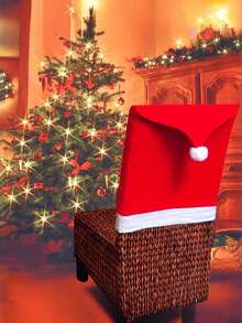 Juego de 6 fundas para sillas de Navidad con diseño festivo, incluyendo fundas de tela no tejida con estampado de sombrero de Navidad. Adecuado para diversos entornos como comedores, dormitorios, cocinas y áreas al aire libre, - Multicolor - Ver 6