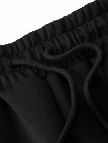 女士休闲宽松阔腿裤，百搭黑色宽松运动裤，适合学校季节