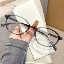 Oval Fashion Non-Prescription Glasses TR Frame Unisex Decorative Eyeglass Frame Simple And Elegant - Cold Tea Color C4 - View 6