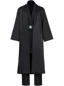 Anakin Costume Adult Men Tunic Hooded Robe Outfits Halloween Cosplay Uniform - màu đen - Xem 2