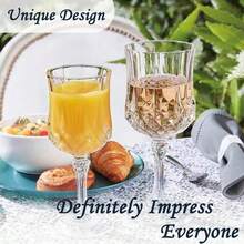 1/3/6/12/24 pezzi Bicchieri da champagne vintage da 7 once (circa 198,4 g), infrangibili, riutilizzabili, calici vintage (trasparenti)