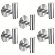 1/2/4/6/12 piezas de ganchos automáticos autoadhesivos de acero inoxidable, estantes montados en la pared para toallas, batas, abrigos y llaves para el baño y la cocina