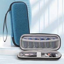 1pc, Shaver Case, Travel Multifunctional Portable Handbag, Universal Retro Style Shaver Storage Box - 灰色 - 查看 2