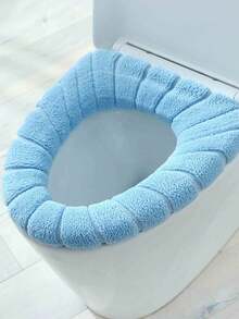 1 Set Luxury Soft-Touch Toilet Seat Cover - Ultra Comfortable, Machine Washable, Detachable Cover, Contrast Color Handles, Stylish Design, Easy To Clean, Durable, Brings Comfort And Elegance To The Bathroom