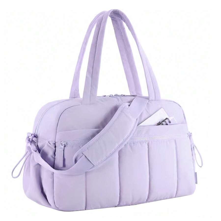 Large Capacity Gym Bag , Duffle Bag For Travel With Wet Pocket, Lightweight Carry On Weekender Duffel,  Multi-Compartments Shoulder Bag,  Water Resistant Handbag - Màu tím - Xem 1