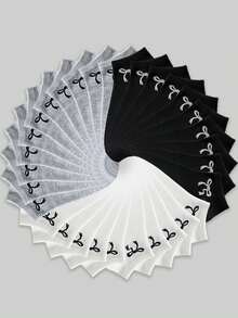 20/10/5/1 双女士短袜、隐形袜、白袜子、黑袜子、灰袜子、女袜、可爱袜子、女童袜子、黑色袜子、卡通细节、导轨透气孔设计、吸湿排汗、柔软顺滑，适合各种节日、运动、休闲、商务等日常穿着，一年四季均可穿着，颜色组合随机。 - 彩色 - 查看 2