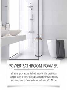 Bathroom Foam Cleaning Spray - This Multi-Functional Bathroom And Bathtub Cleaner Can Remove Stains And Dirt With Its Foaming Action. It Softens Surfaces And Enhances The Penetrating Power Of Detergents, Providing Stable Foam For Improved Cleaning Performance. The Strong Penetrating Formula Quickly Dissolves Common Bathroom Limescale And Soap Scum, Keeping Surfaces Smooth Without Damaging Various Bathroom Materials.