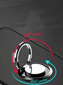 1 buc Suport magnetic circular rotativ la 360° cu inel metalic și suport pentru telefon, suport magnetic ultra-subțire pentru telefon auto compatibil cu iPhone, telefon Android, cadou pentru ziua de naștere, familie, prieteni, suport pentru telefon, accesorii pentru telefon